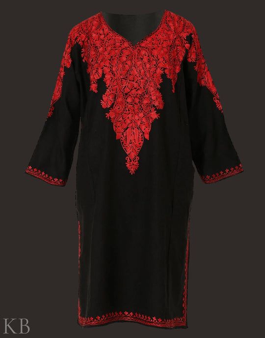 Ready to Wear Stitched Ladies Pheran Color Maroon