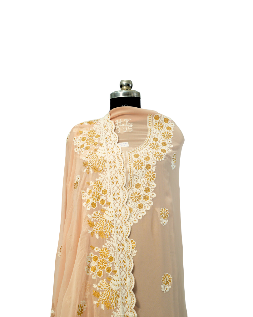 3 PIECE JORGET SUIT TILLA AND HOOK WORK