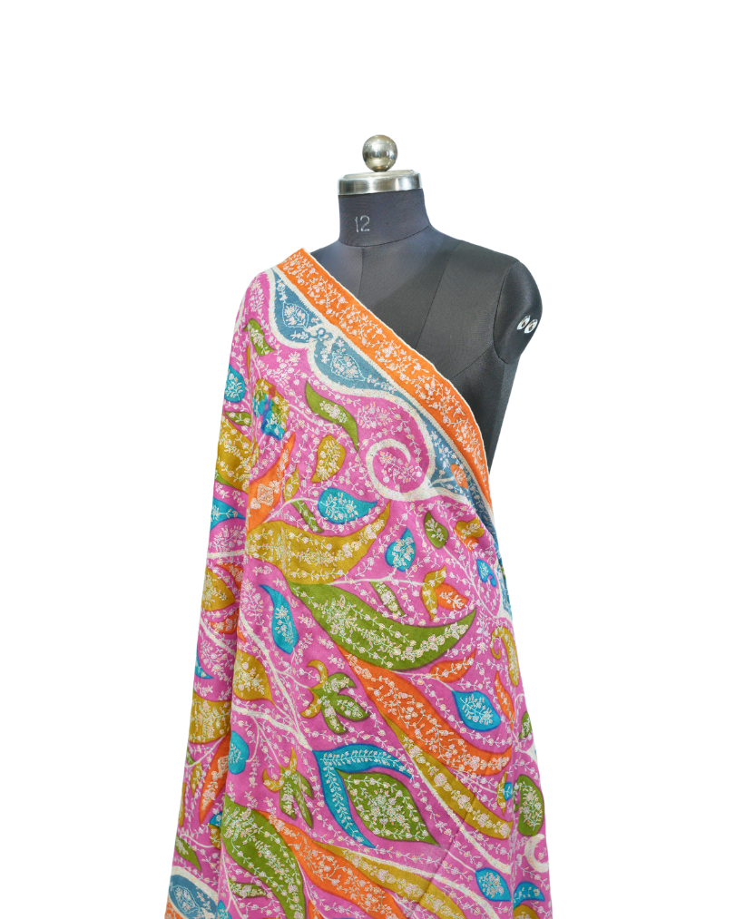 Pashmina Kalamkari Hand Sozni Jamawar