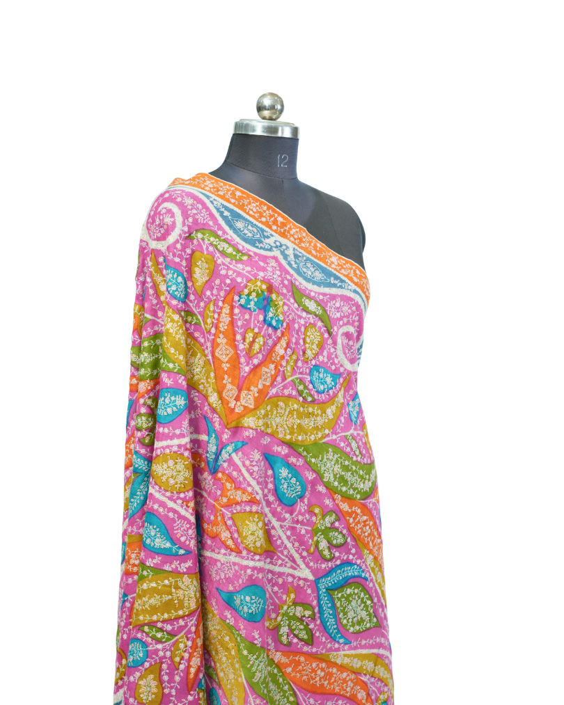 Pashmina Kalamkari Hand Sozni Jamawar